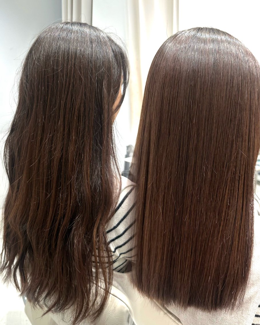 セミロング カラー 縮毛矯正 カット ヘアカラー 縮毛矯正 トリートメント ヘッドスパ ヘアセット 朝ラク縮毛矯正 ブリーチ矯正/吉田のヘアスタイル