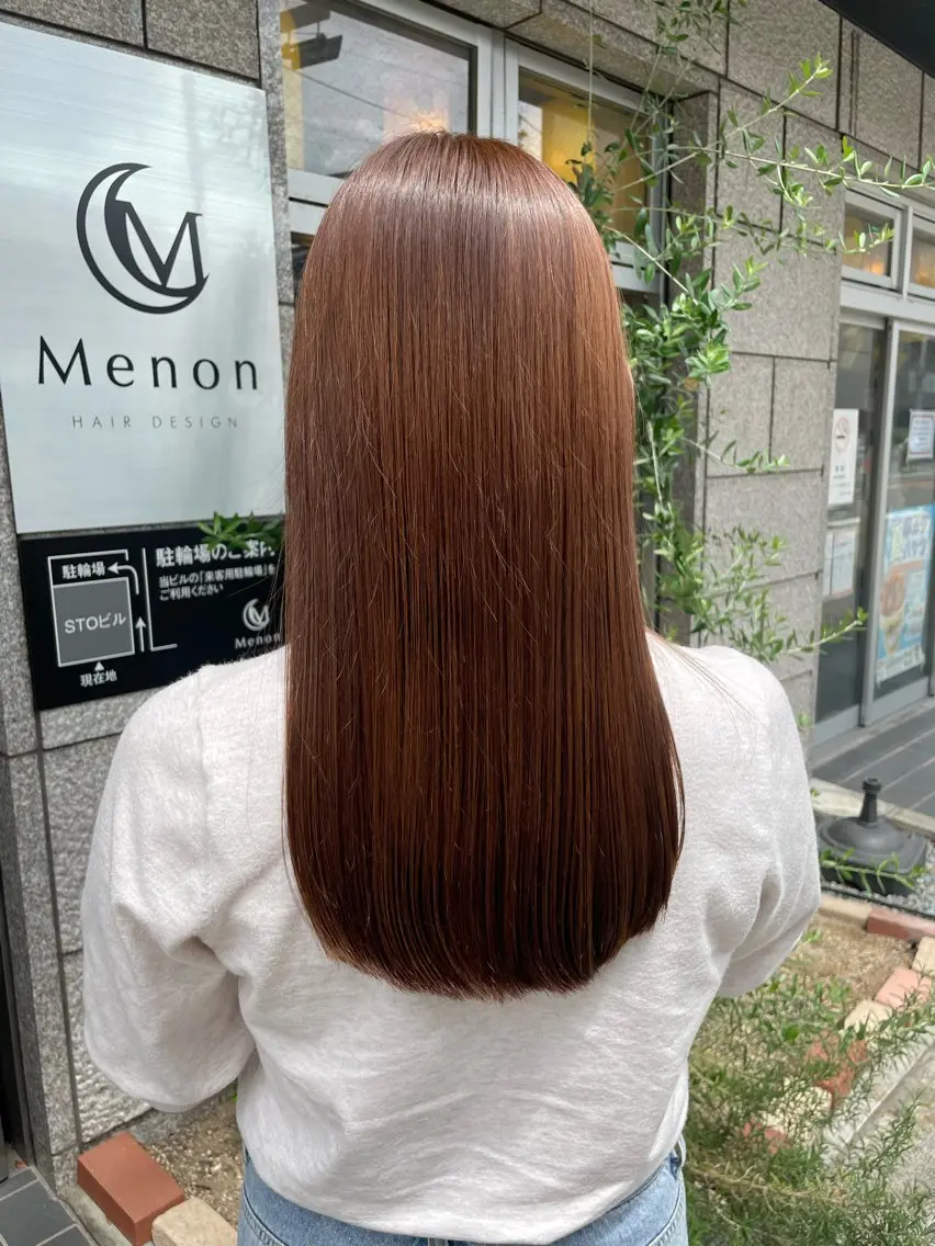 ロング カラー ベージュカラー ブラウンカラー オレンジ 茨木/縮毛矯正/ 成元のヘアスタイル