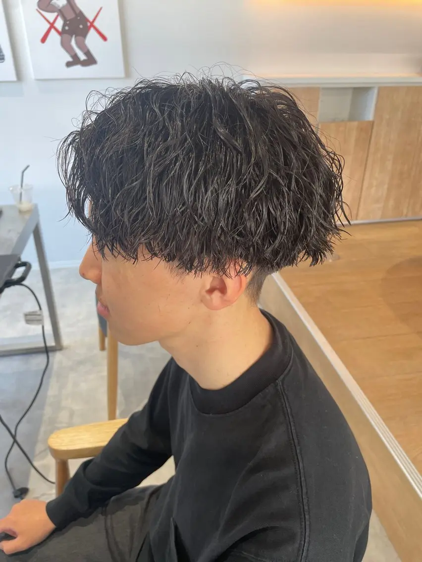 ショート パーマ メンズ カット パーマ メンズパーマ/新潟/ 万代／田崎亮🌟のヘアスタイル