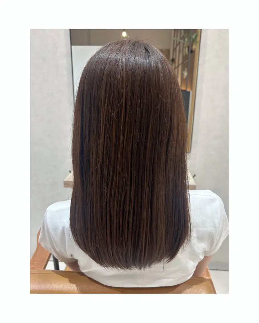 ミディアム パーマ 縮毛矯正 トリートメント 縮毛矯正 トリートメント ヘアセット 艶髪ストレート✨️ ほのか☺︎″のヘアスタイル