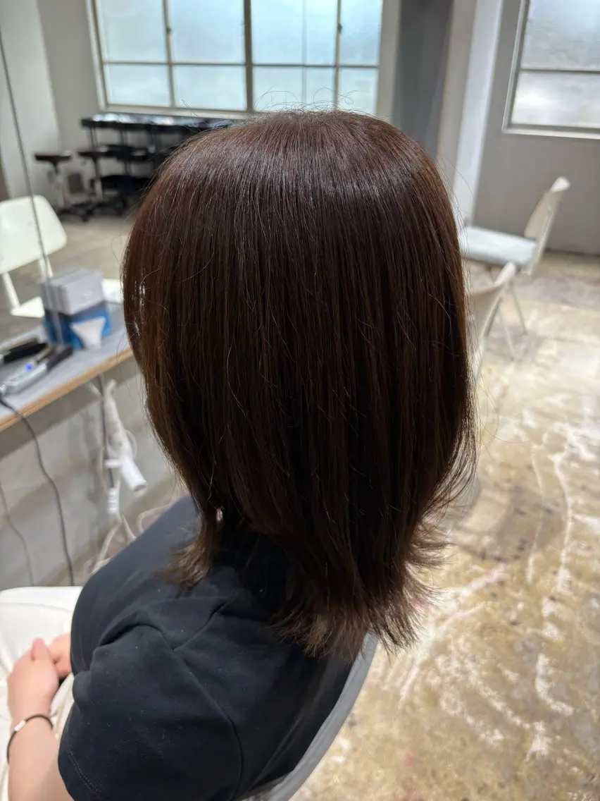 ミディアム カラー オリーブカラー カット ヘアカラー 玉置七海✨ /透明感/髪質改善のヘアスタイル