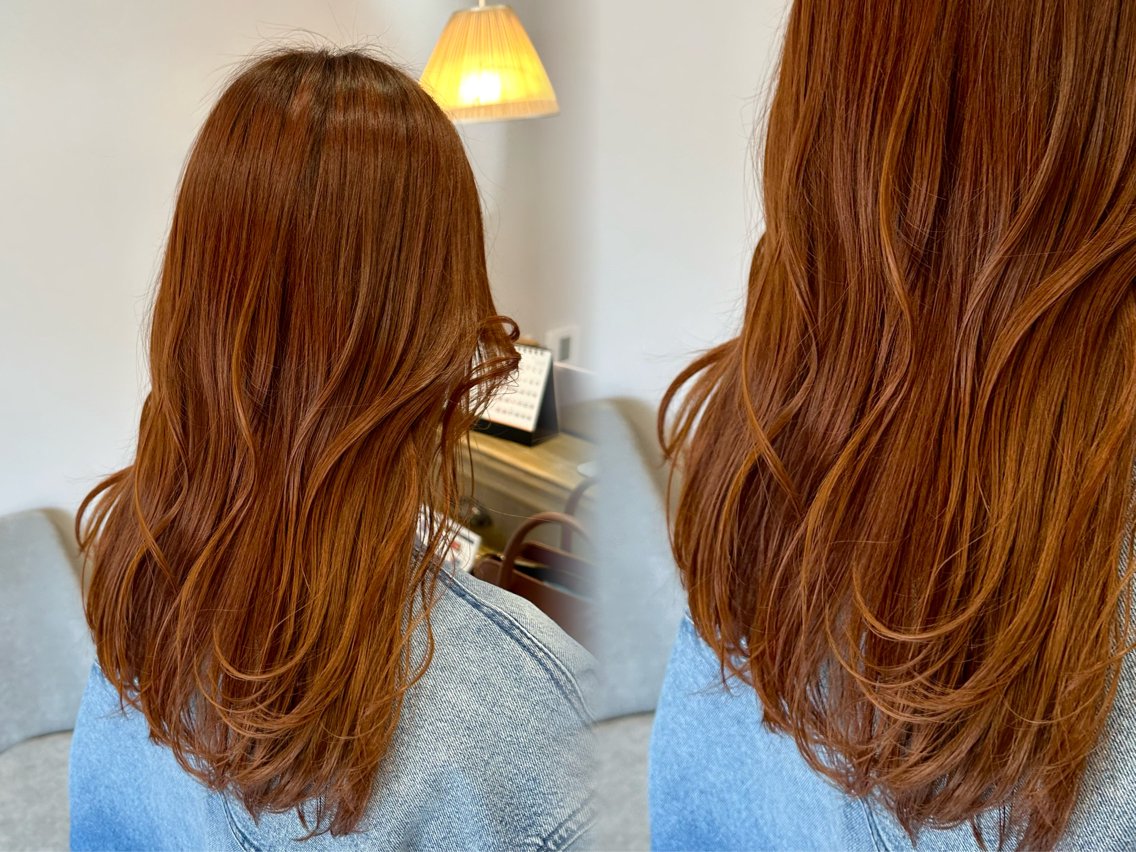 セミロング オレンジブラウン IROWどうもん店 /まゆなのヘアスタイル