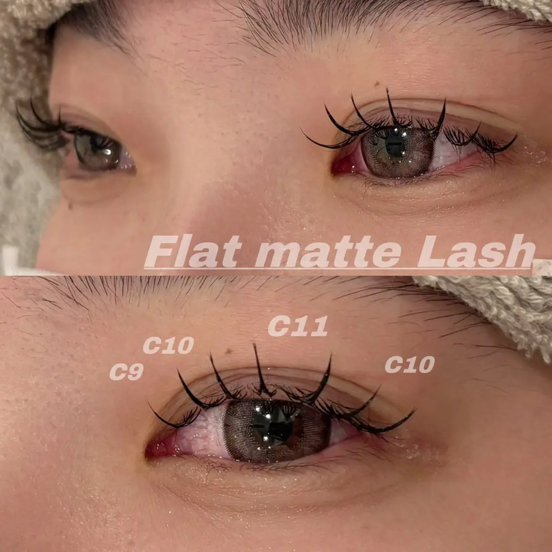 マツエク・マツパ 束感まつ毛 Cカール フラットラッシュ Eye ELSA lash栄店の眉毛・アイブロウイメージ