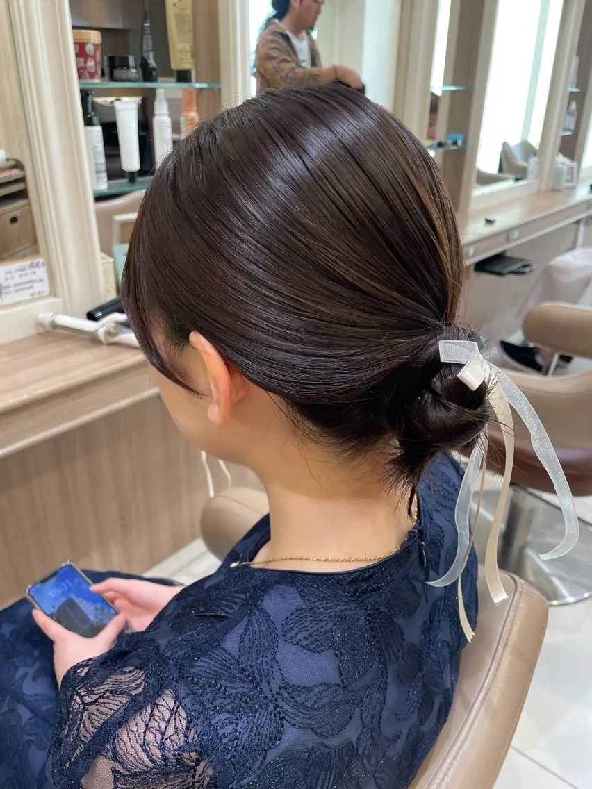 セミロング ヘアアレンジ ヘアセット 韓国ヘアメイク🎀/ 縮毛矯正✨山本媛香のヘアスタイル