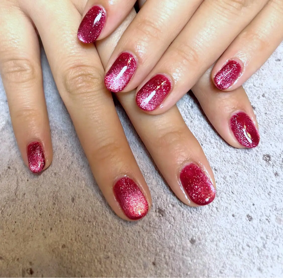 ネイル ボルドー マグネットネイル 冬ネイル ハンドネイル Kai  nail Mayukoのネイルデザイン