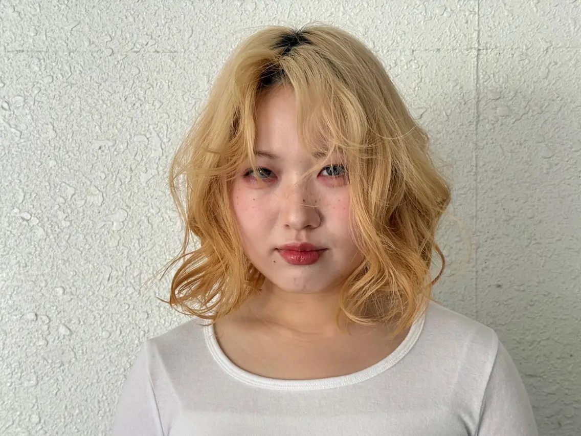 ミディアム カラー ボブ&寒色🎐ᩚ 短髪 COCOROのヘアスタイル