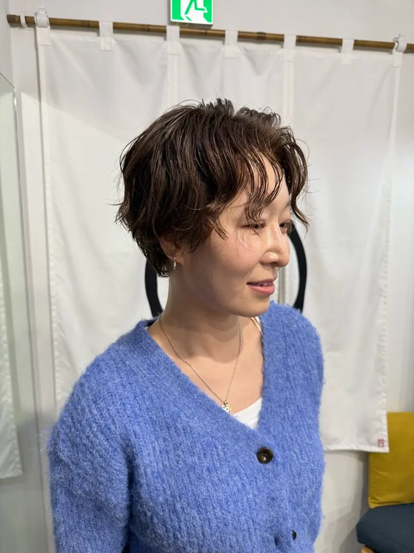 【9月LAST✨先着1名】ショートパーマ🫧カット+パーマ+ヘアパック【無料・U-40・ミニモ学割】の写真