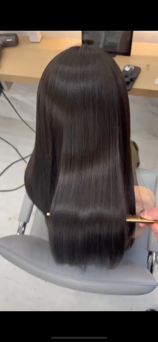 ロング カット 縮毛矯正 トリートメント 韓国/ワンホンヘア 髪質改善/MaCoのヘアスタイル