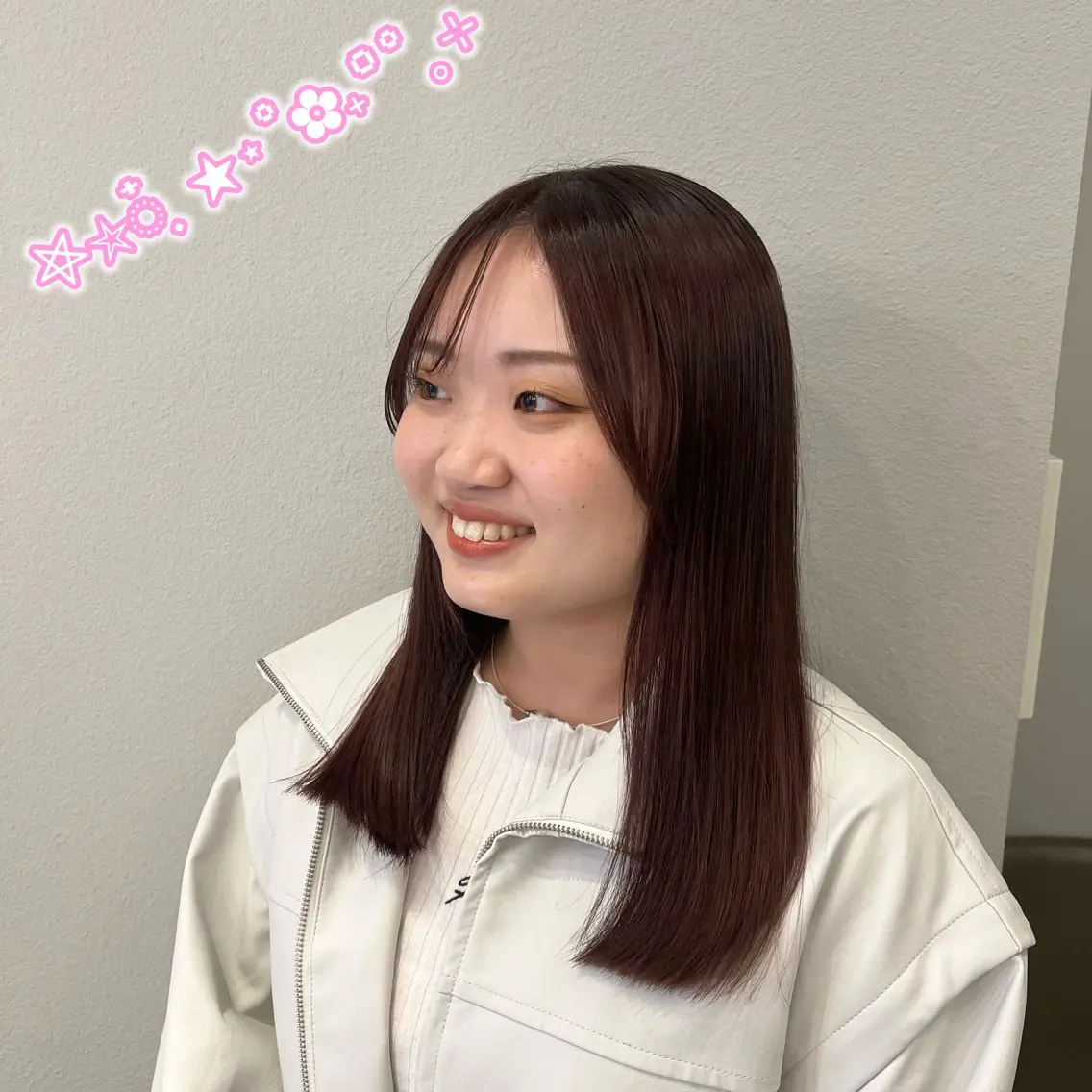 セミロング カラー 顔周り/ガーリー /ヘアメ/あつはのヘアスタイル