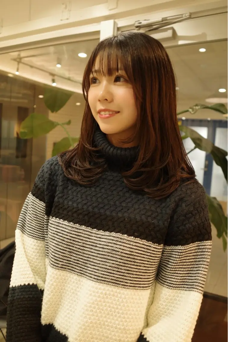 ミディアム 顔周りカット レイヤーカット カット 【スタイリスト】千葉 悠‪✂︎‬のヘアスタイル