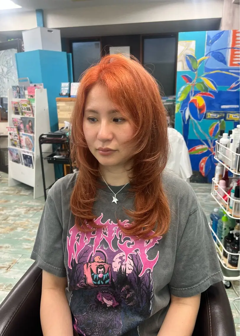 セミロング カット ヘアカラー 田牧 みゆきのヘアスタイル
