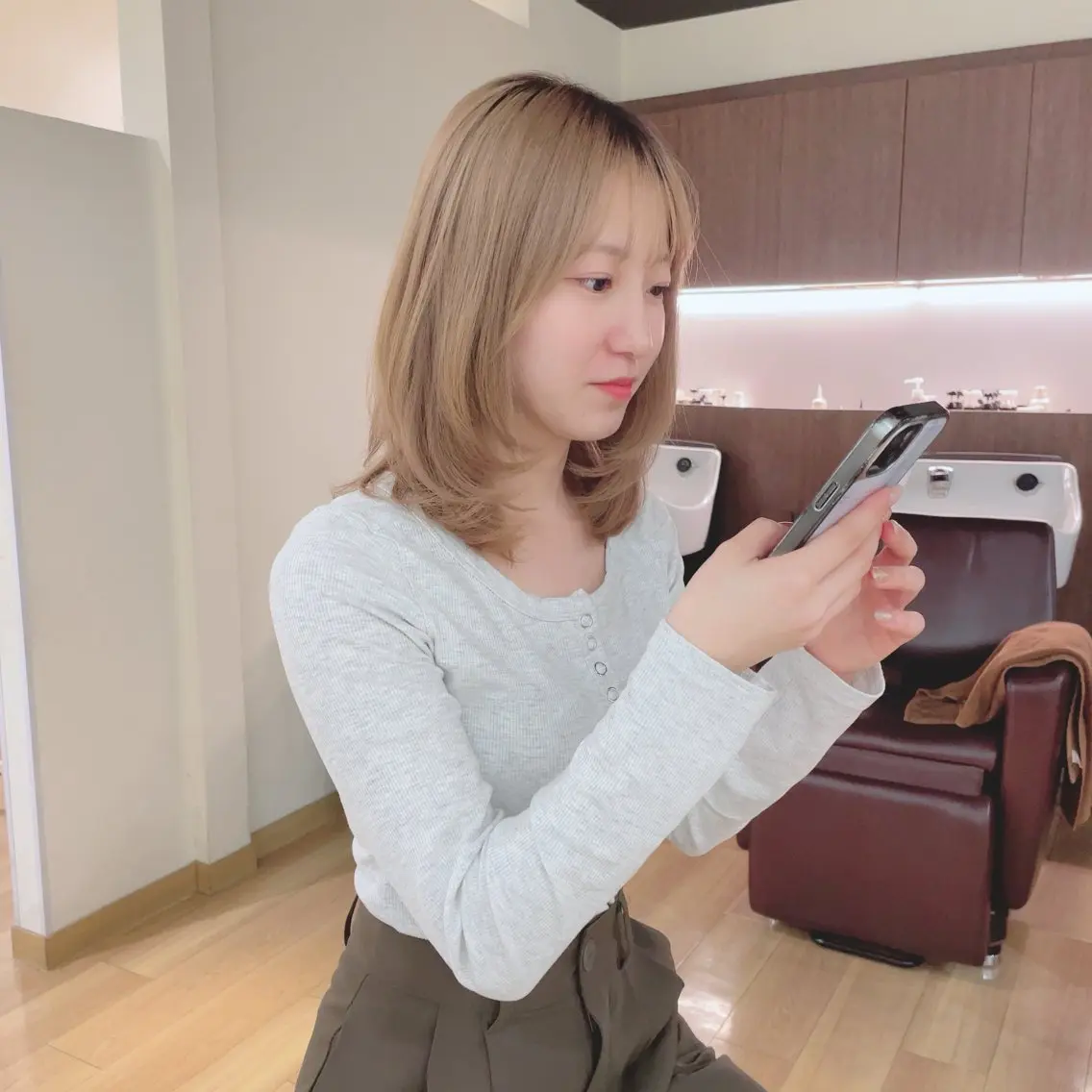 ミディアム カラー カット ヘアカラー トリートメント 韓国レイヤー🎀/ 顔周り特化🎀/豊田のヘアスタイル