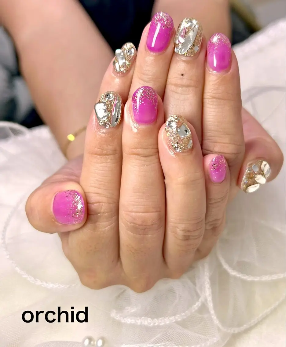 ネイル ハンドネイル orchid ♡オーキッドのネイルデザイン