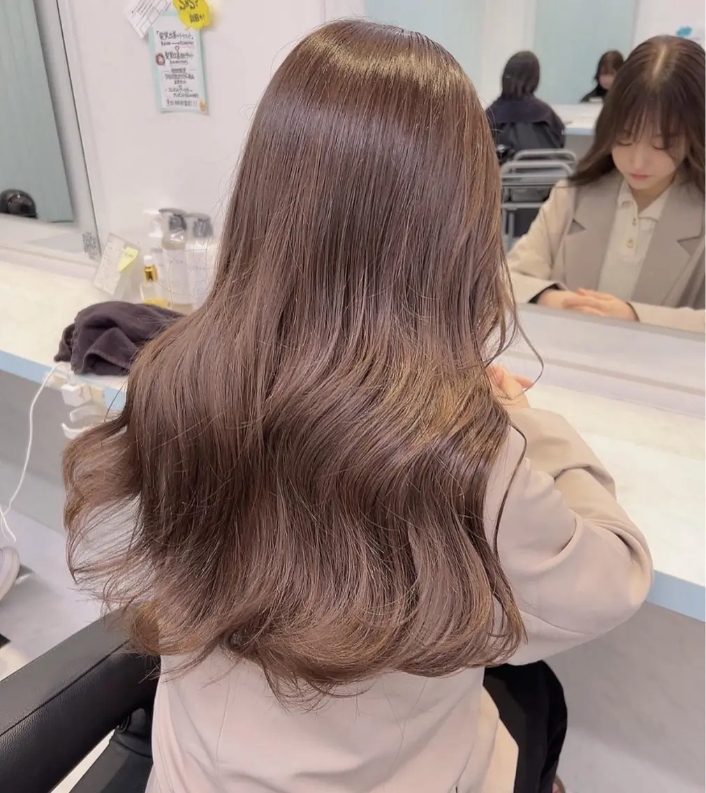 セミロング カラー カット ヘアカラー トリートメント ヘアセット 🥞ベージュ系カラー 【すずきりほ】🥞のヘアスタイル