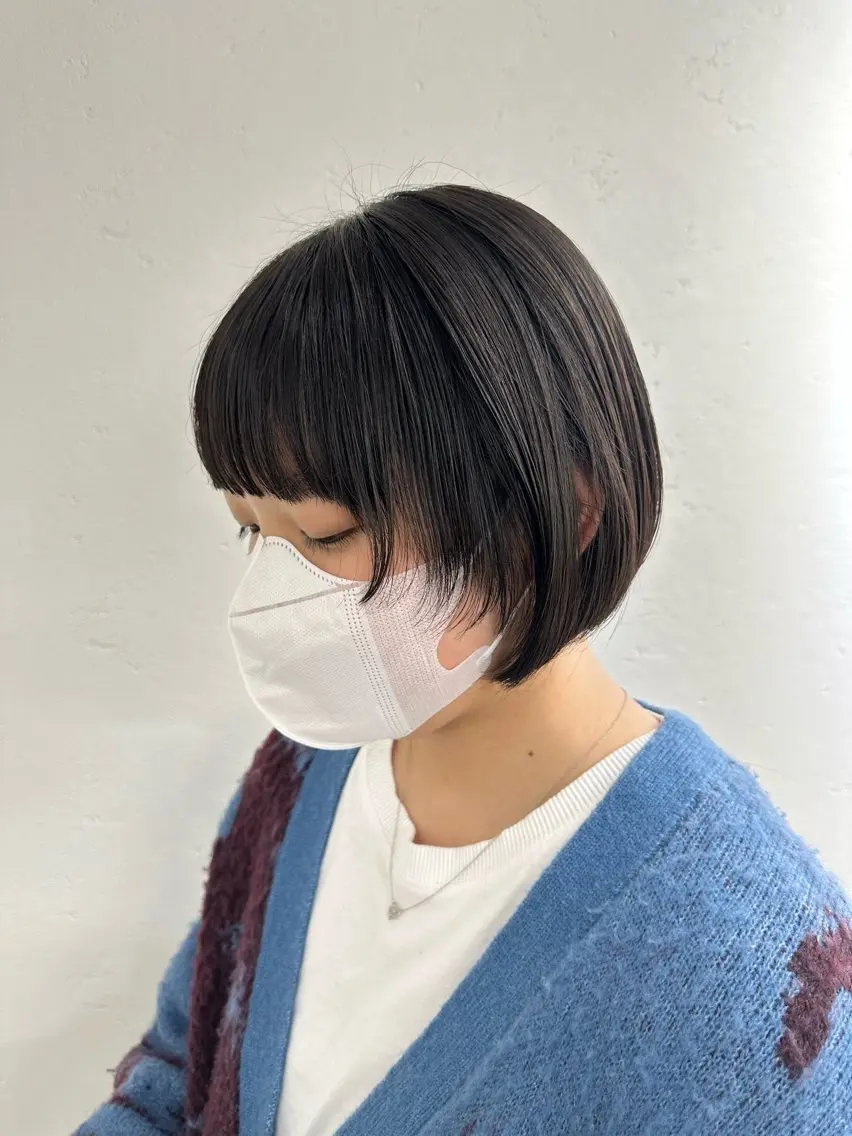ショート ボブ 顔まわりレイヤー レイヤーカット ミディアムレイヤー 添田晃基のヘアスタイル