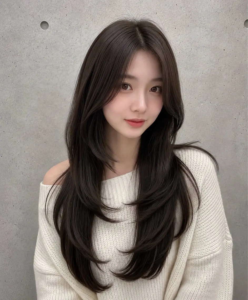 セミロング カラー ヘアアレンジ 透明感カラー グレージュ 韓国風ヘア レイヤーカット カット ヘアカラー トリートメント 🌫️大人韓国ヘア 🌫️naoyaのヘアスタイル