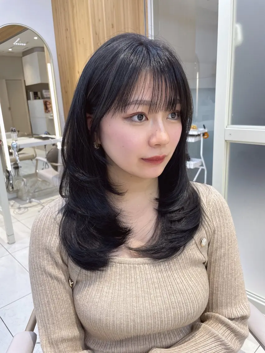 ロング カット ヘアカラー トリートメント 顔周り/レイヤー /韓国ヘア/TAKUのヘアスタイル