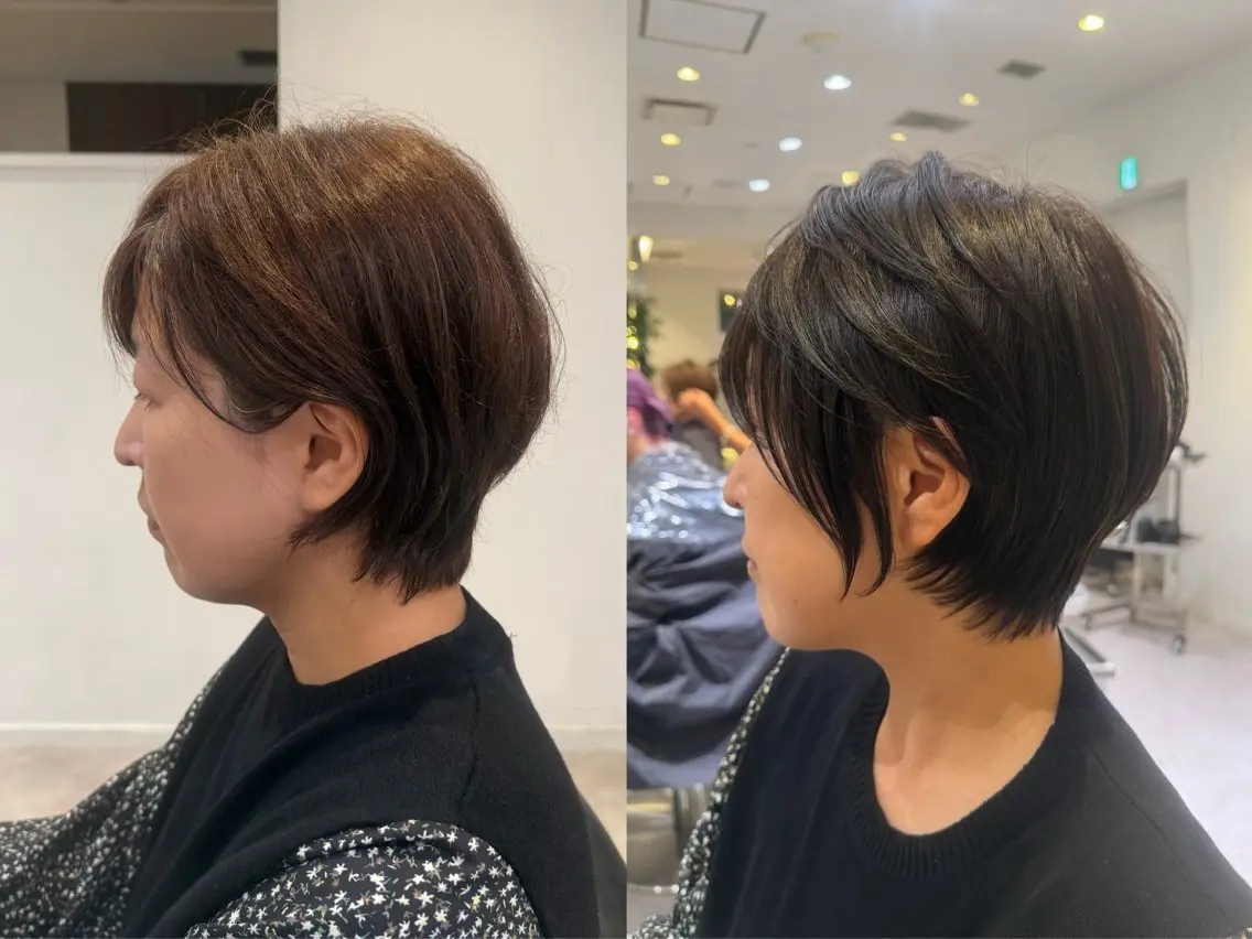 ショート カラー カット ヘアカラー トリートメント 髙山 莉愛のヘアスタイル