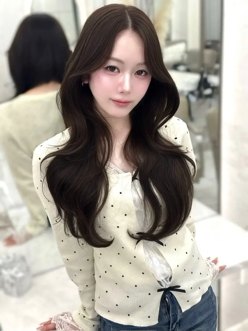 ロング カラー カット ヘアカラー 韓国レイヤー/艶カラ ー/似合わせ/けんとのヘアスタイル