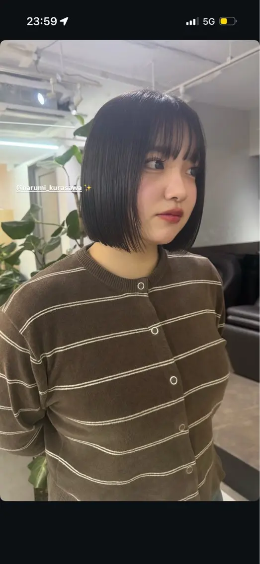 ミディアム ボブ カット ヘアカラー 丸みショートボブ Narumi✂︎のヘアスタイル
