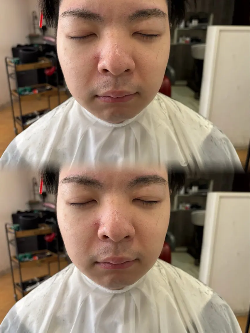 ショート メンズ ワックス脱毛 眉カット 髪質改善TR特化 副店長 坂田一樹】のヘアスタイル