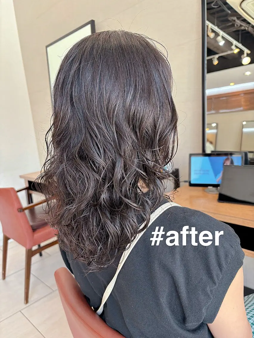 パーマ デジタルパーマ ニュアンスパーマ カット パーマ ボブ/ミディアム 親しみやすさ/さくらのヘアスタイル