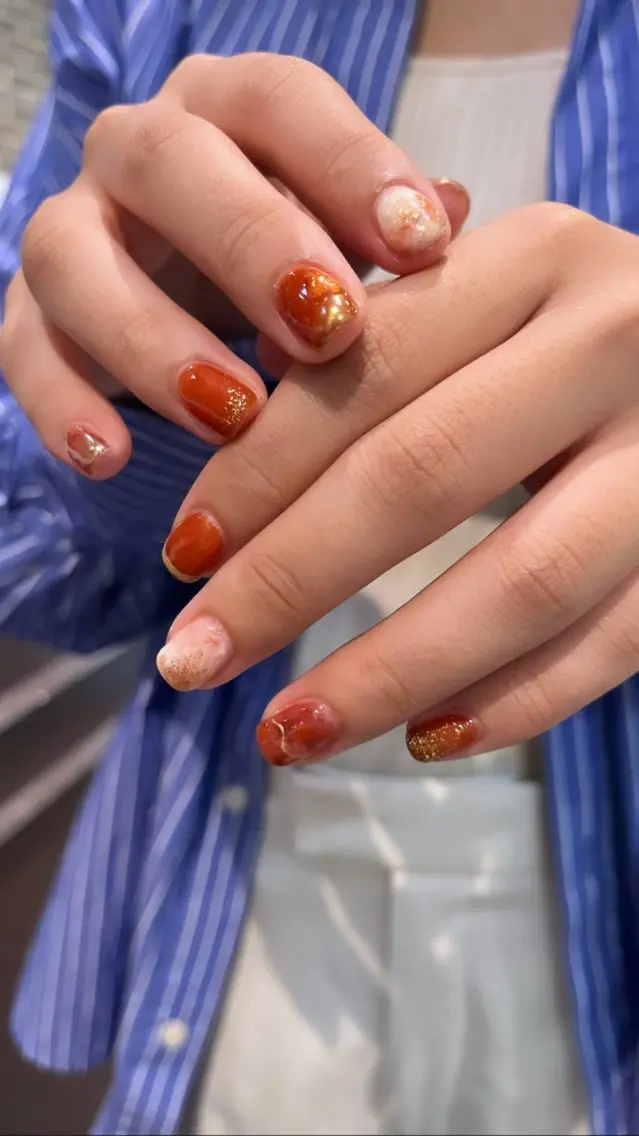 ネイル グラデーション 韓国ネイル 韓国×ワンホン 🩶🎀honokaのヘアスタイル
