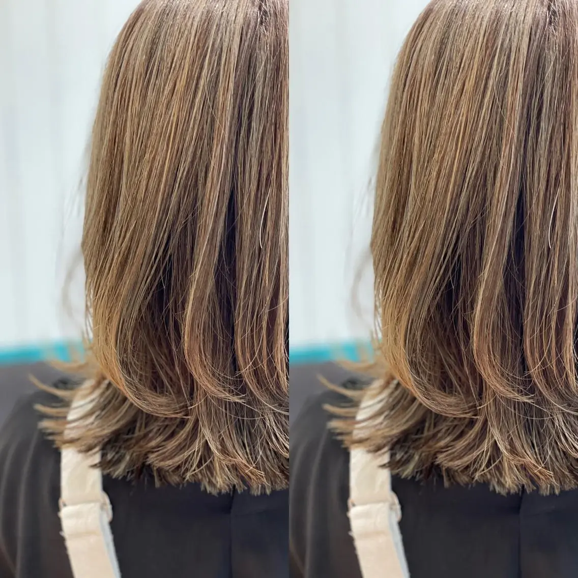 セミロング カラー ハイライトカラー ハイライト レイヤーカット ヘアカラー トリートメント Snaly カラー特化ページのヘアスタイル