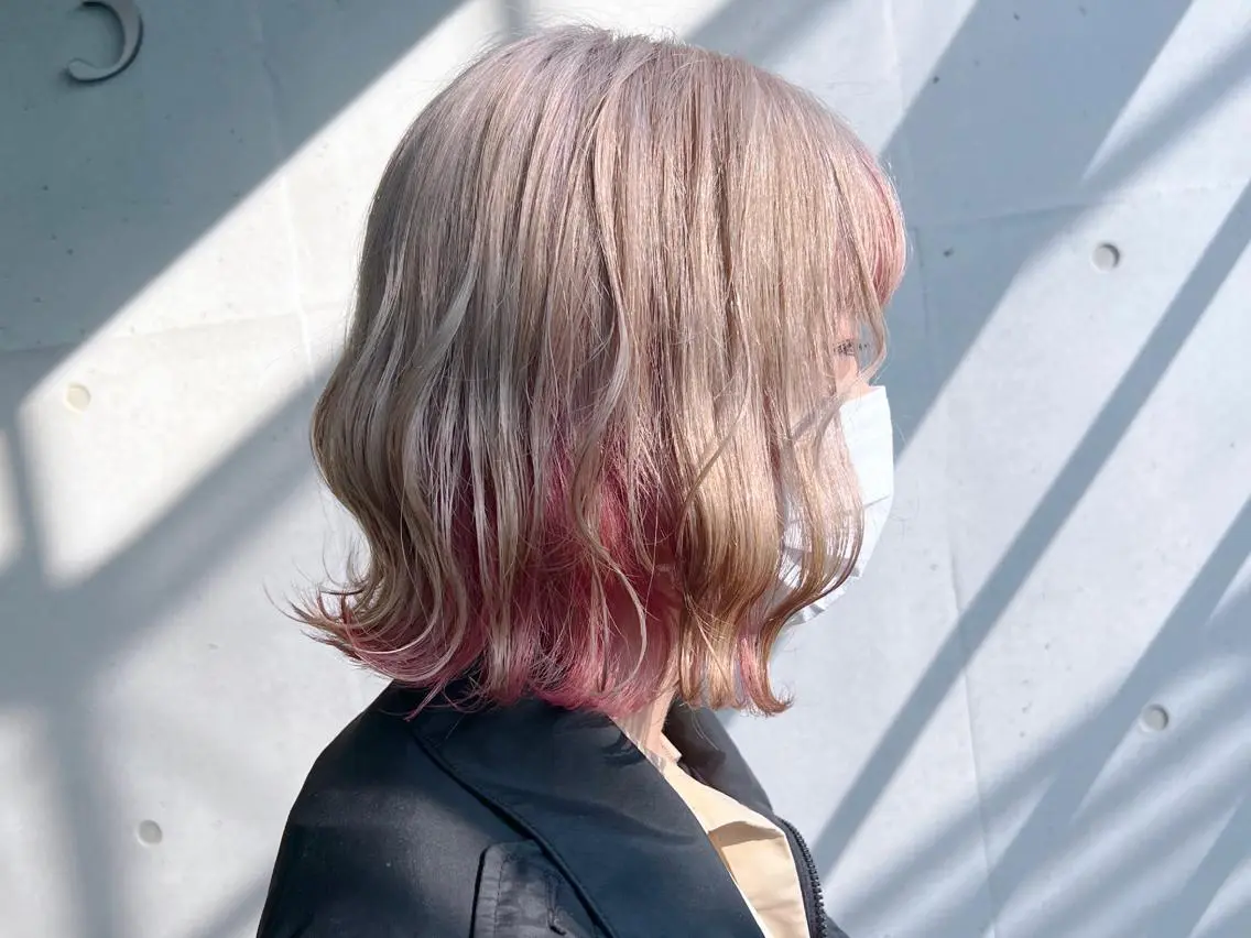 ショート カラー ブリーチ ケアブリーチ ピンクカラー ☕️ベージュカラー 内藤光哉☕️のヘアスタイル
