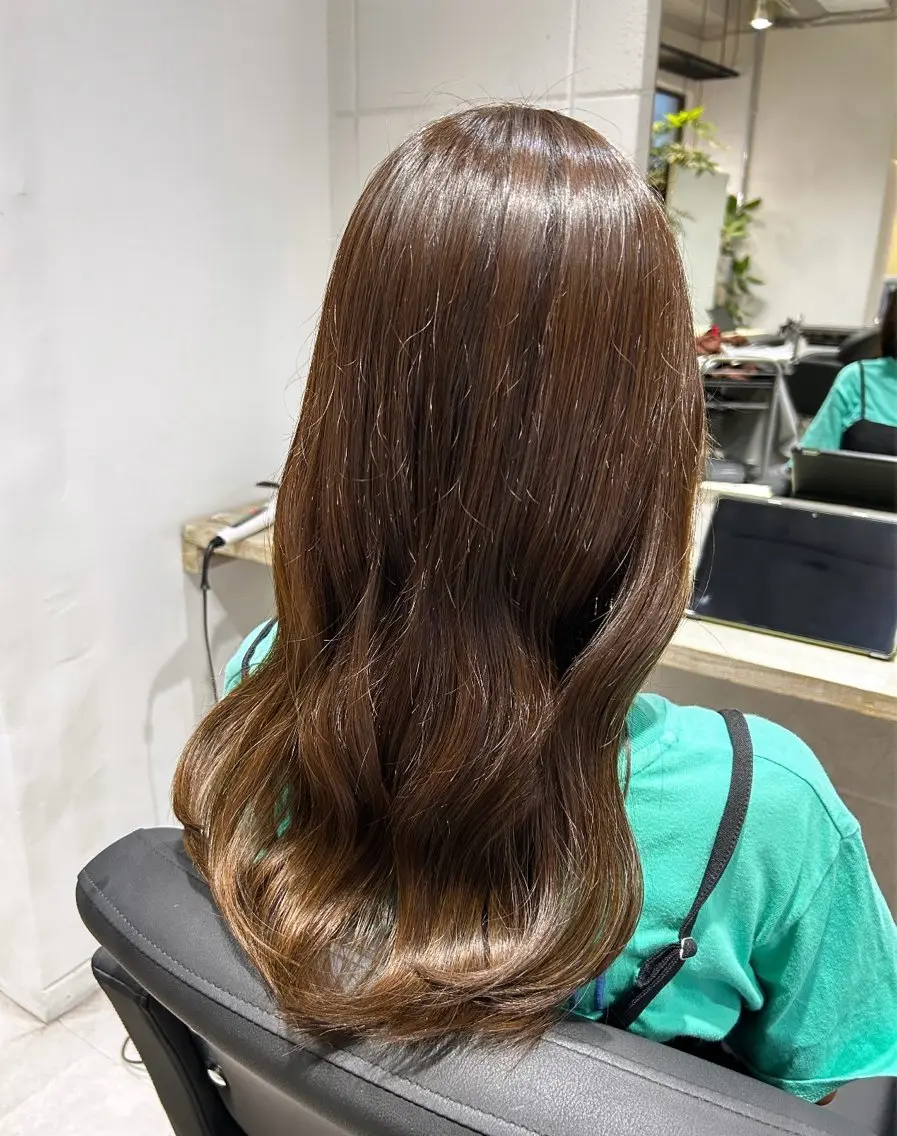 ロング ヘアカラー トリートメント SAHO /縮毛矯正 /オリーブ🌿のヘアスタイル