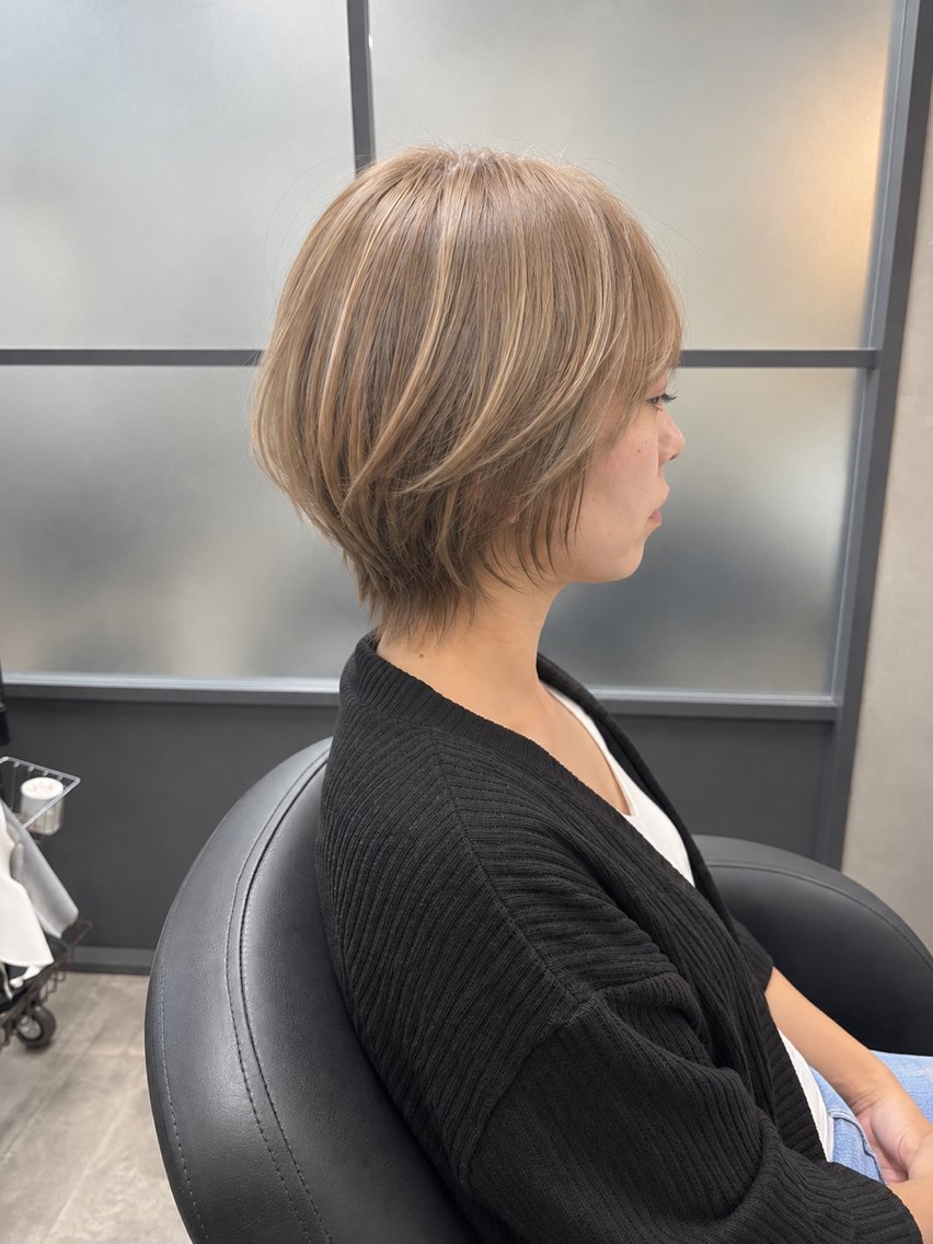 ショート カラー カット ヘアカラー トリートメント ショートボブ/ 髪質改善/廣兼敦哉のヘアスタイル