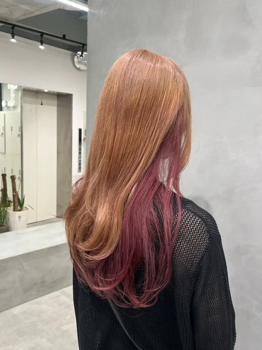 カラー ハイトーンカラー ピンクカラー 中村 彩夏のヘアスタイル