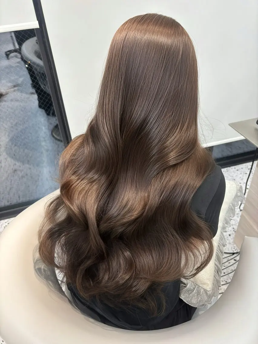 ロング カラー ブラウンカラー 透明感カラー カット ヘアカラー トリートメント 🍒ブリーチなしカラ ー/Sakura🍒のヘアスタイル