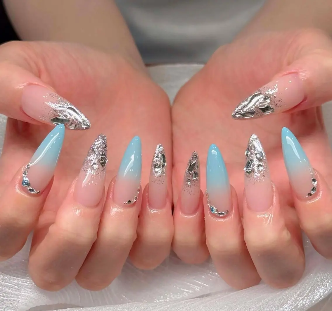 ネイル 長さ出し 韓国ネイル ロングネイル 持ち込み シンプルネイル ハンドネイル NAILS168 大塚店のネイルデザイン