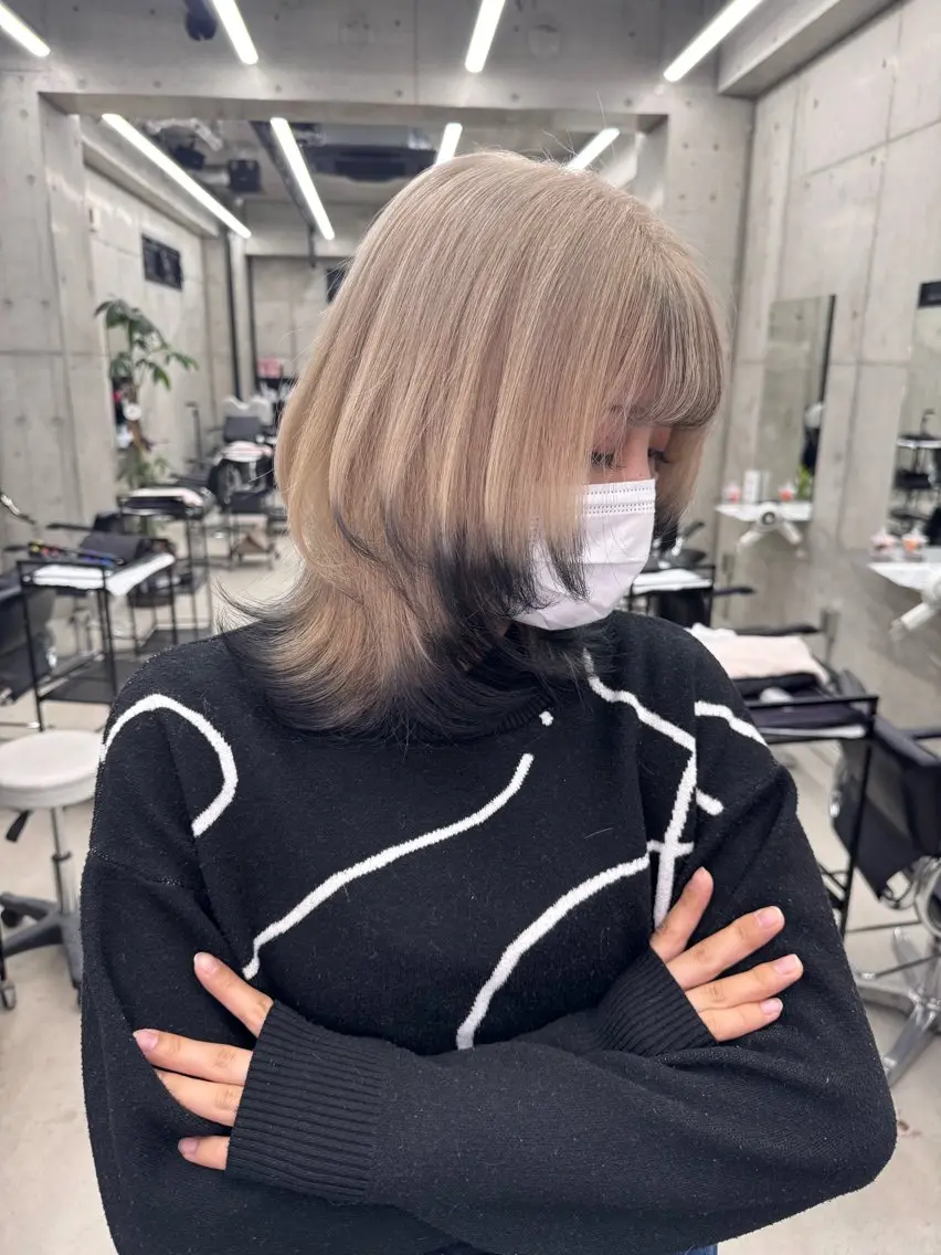 カラー ヘアカラー Asami/名古屋/ ハイトーン/デザインのヘアスタイル