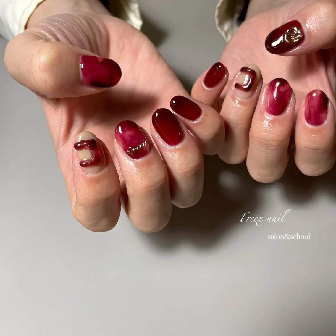 ネイル 冬ネイル ハンドネイル フットネイル freex nail /ニュアンス/個性派のネイルデザイン