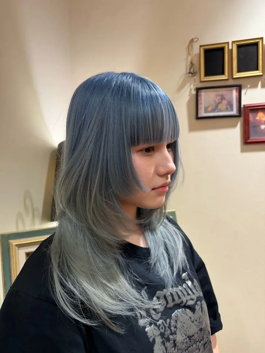 ロング カット ヘアカラー 韓国スタイル🫧 サーシャのヘアスタイル