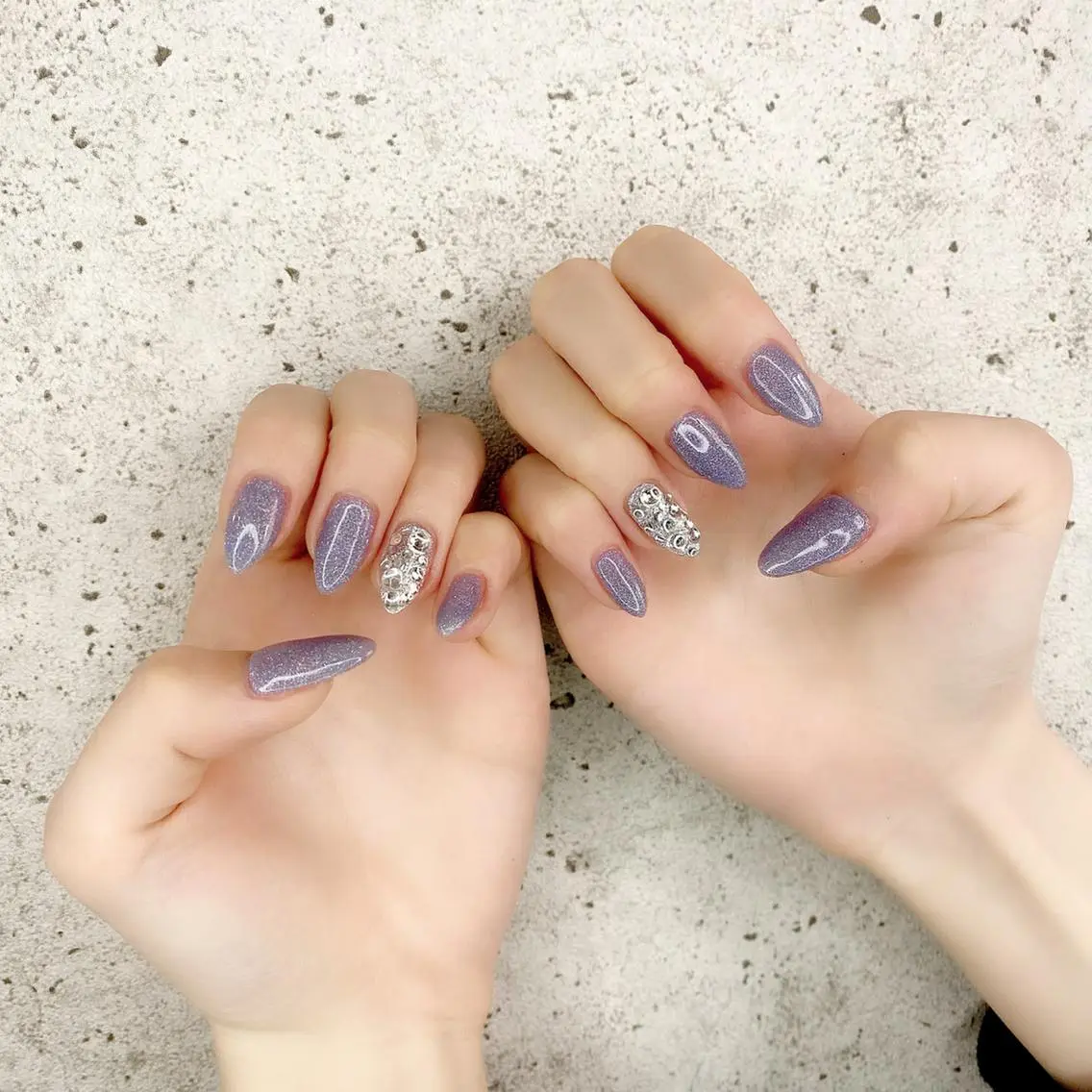 セミロング カラー パーマ ヘアアレンジ メンズ キッズ ネイル マツエク・マツパ アイブロウ ブルーカラー ブルーパープル パープルカラー ブルー フットネイル ハンドネイル Salon Ｋのネイルデザイン