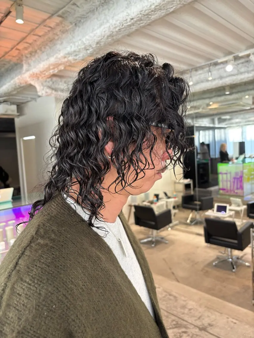ミディアム パーマ メンズ カット パーマ トリートメント ANY/須田麻人 /パーマスタイルのヘアスタイル