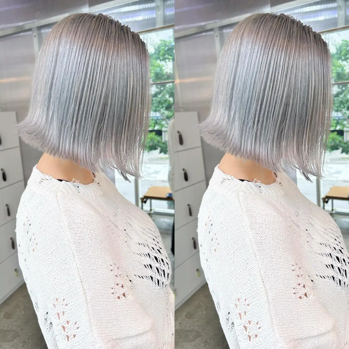 ミディアム カラー ヘアカラー トリートメント yoriダブルカラー 代表すがわらのヘアスタイル
