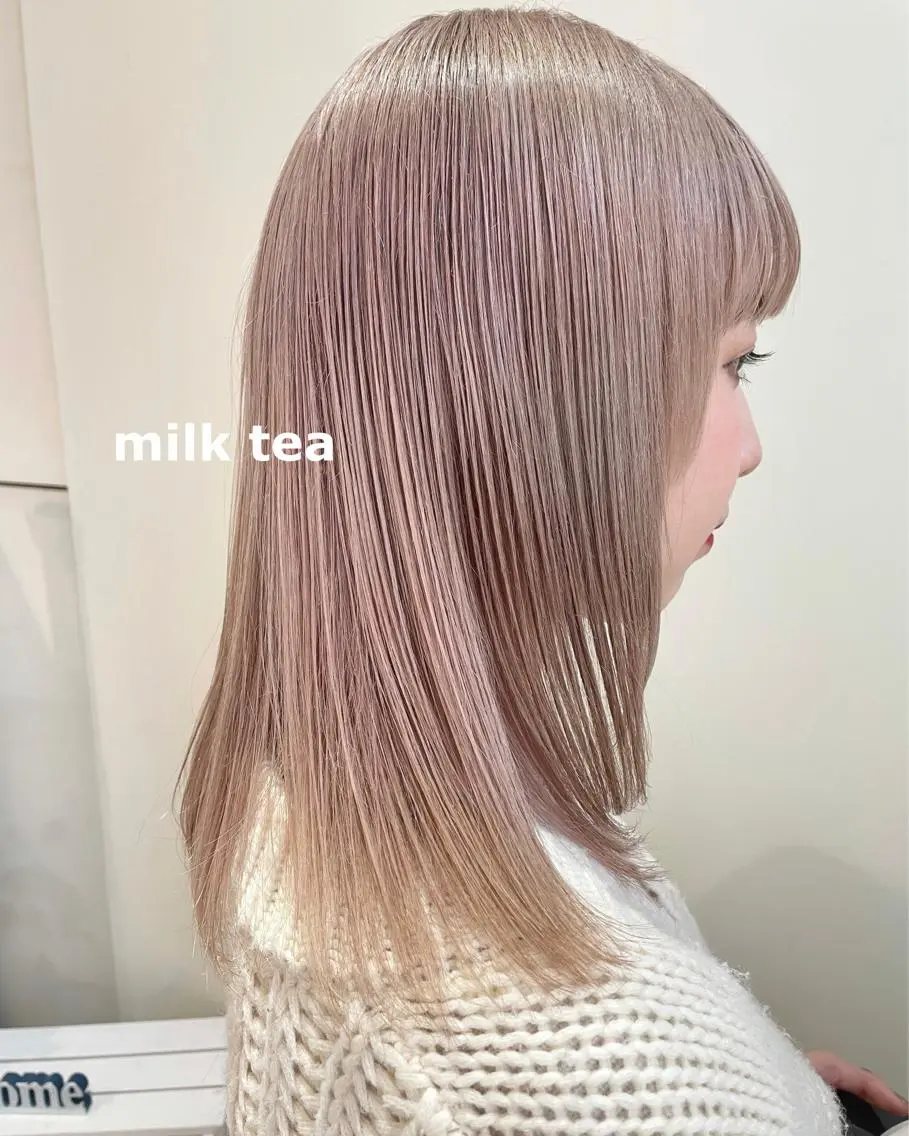 🤍🍊透明感upダブルカラー&シルクトリートメント🤍コテ巻き付き🤍🍊の写真