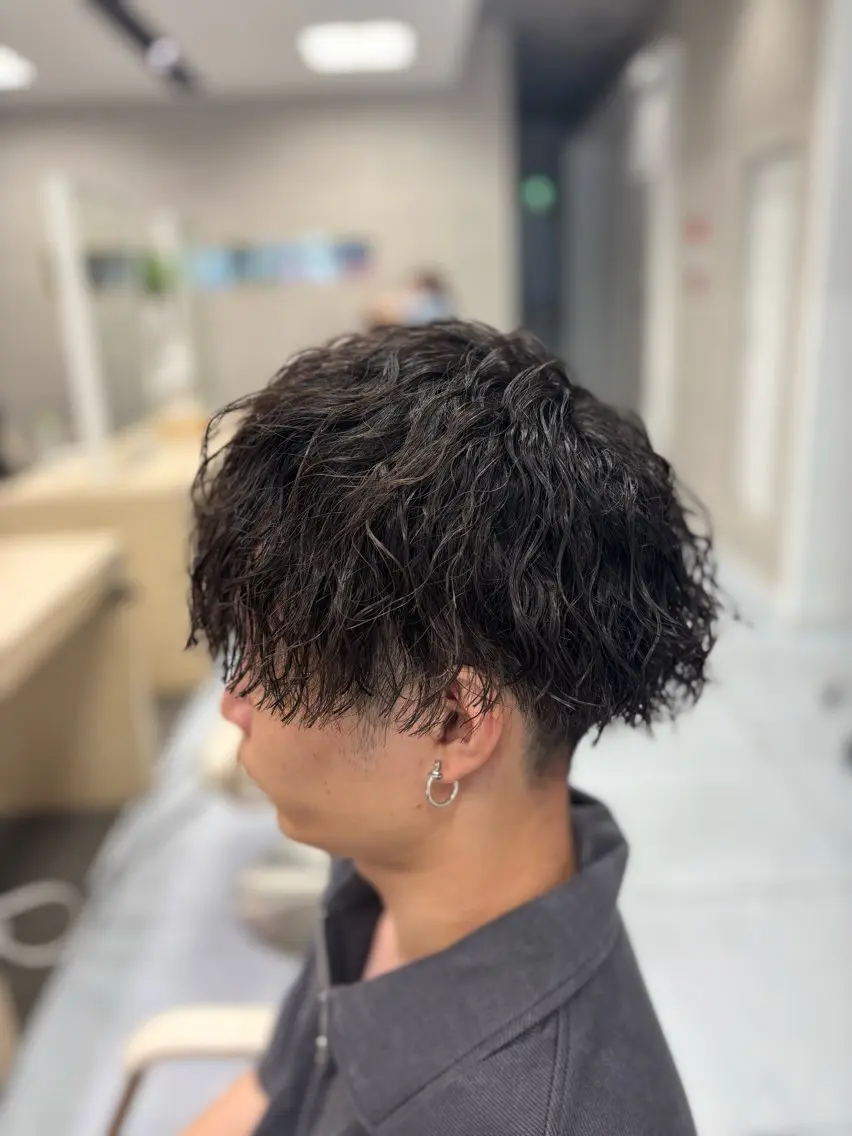 ショート パーマ メンズ カット パーマ メンズ特化韓国風 パーマスタイル/りんのヘアスタイル