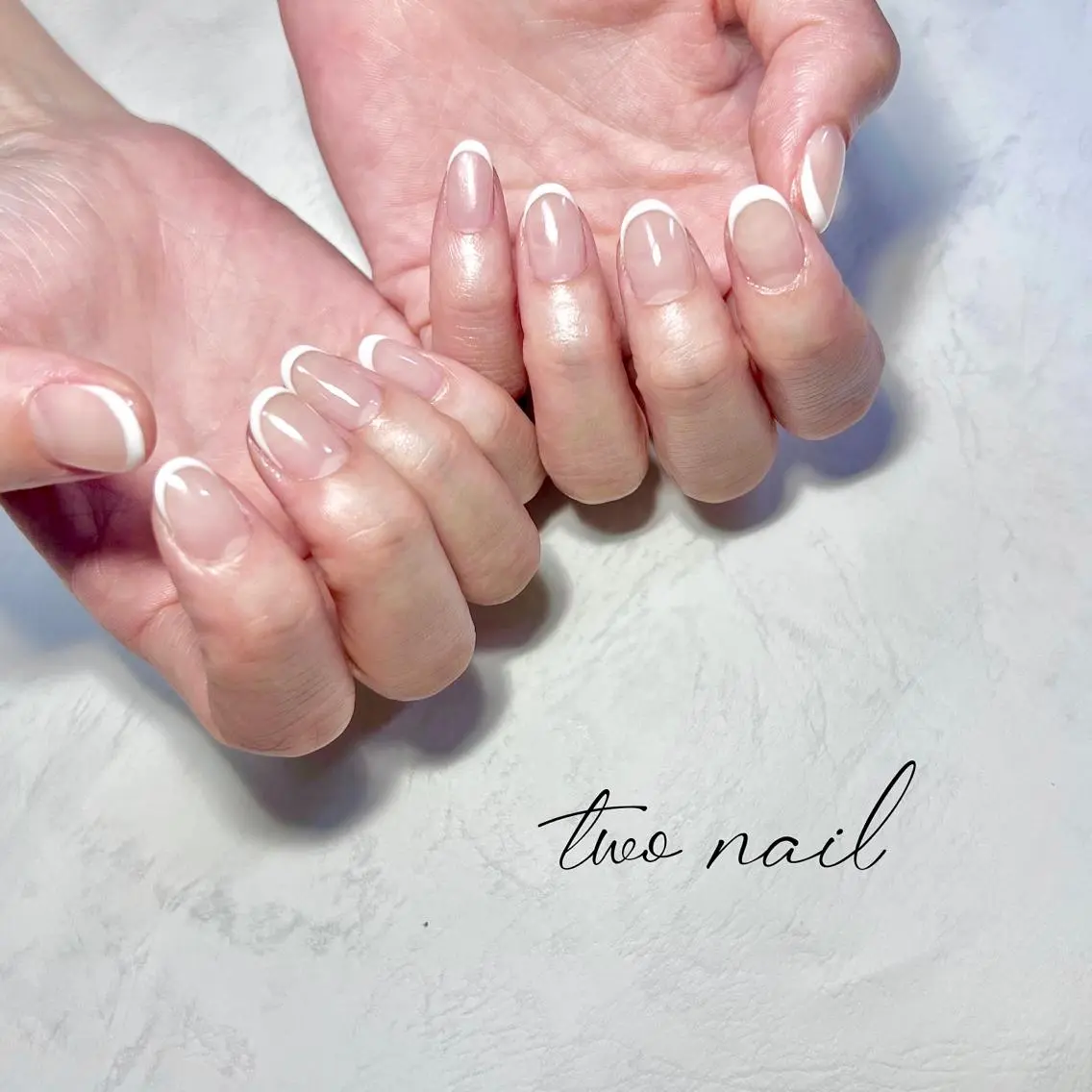 ネイル アートネイル フットネイル ハート ニュアンスネイル ホワイト two nailのネイルデザイン