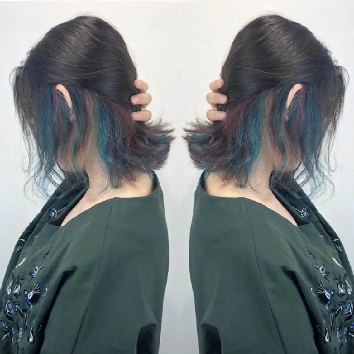ミディアム カラー ブルーカラー パープルカラー ユニコーンカラー ヘアカラー 🤍2nd🤍田所 美希のヘアスタイル