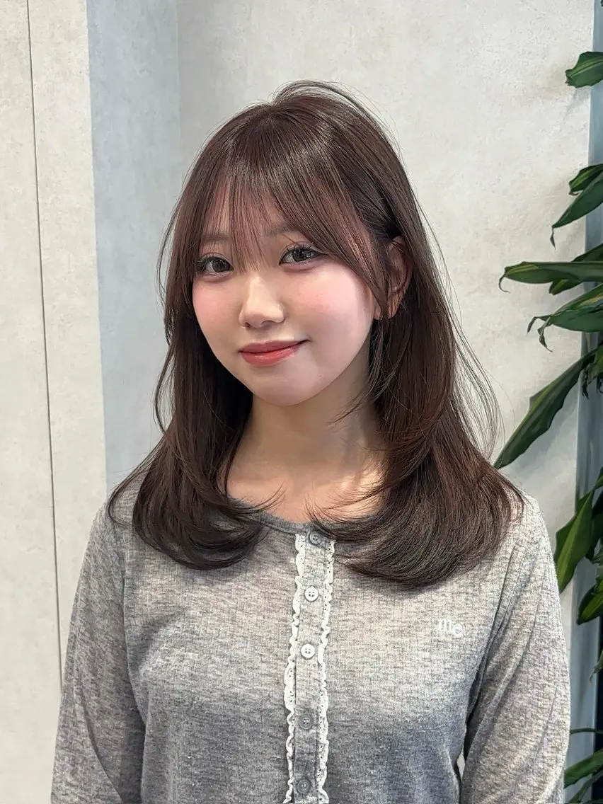 セミロング カット トリートメント 結べるレイヤーカット /カラー/あさかのヘアスタイル