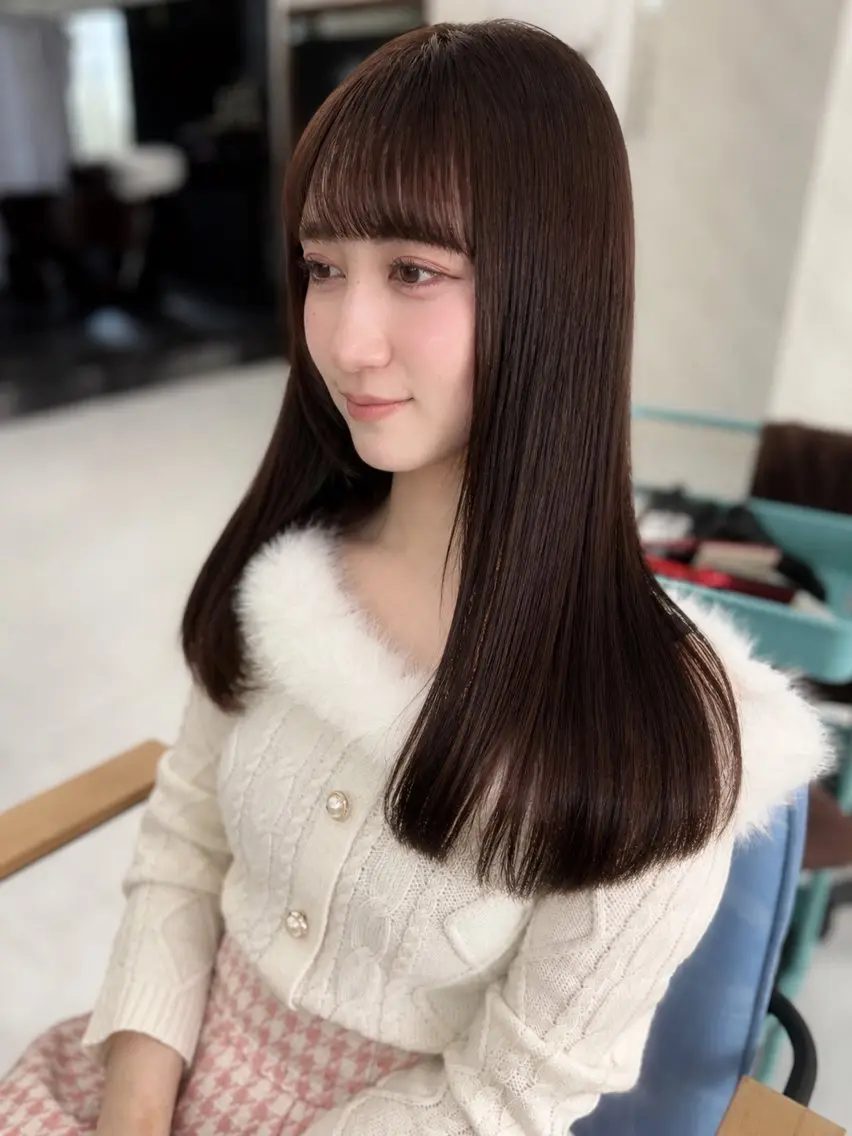 ロング カラー 髪質改善🩵縮毛矯正 代々木/木下のヘアスタイル