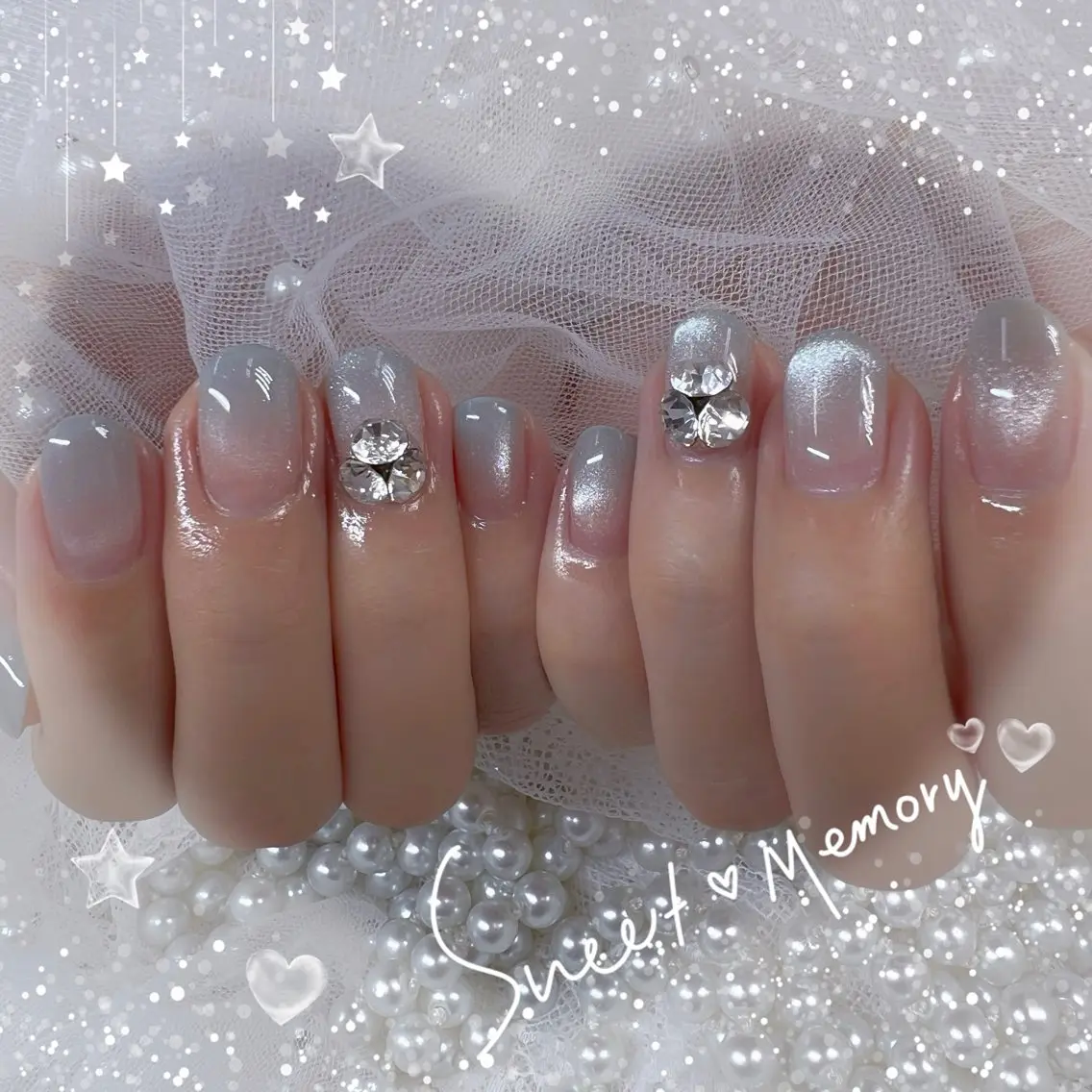 ネイル チークネイル フレンチネイル ガーリー ガラスフレンチ グラデーション ハンドネイル ハンドケア Chill Nailsalonのネイルデザイン
