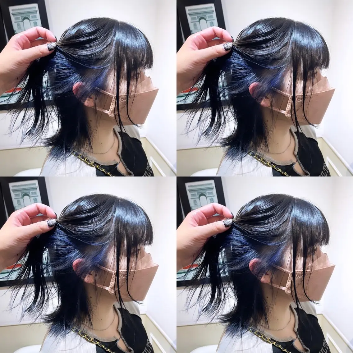 ミディアム カラー インナーカラー ネイビーカラー 🌟トップデザイナー 高橋🌟のヘアスタイル