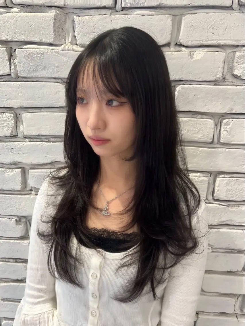 ロング レイヤーカット カット 縮毛矯正 レイヤーカット 早崎太生のヘアスタイル