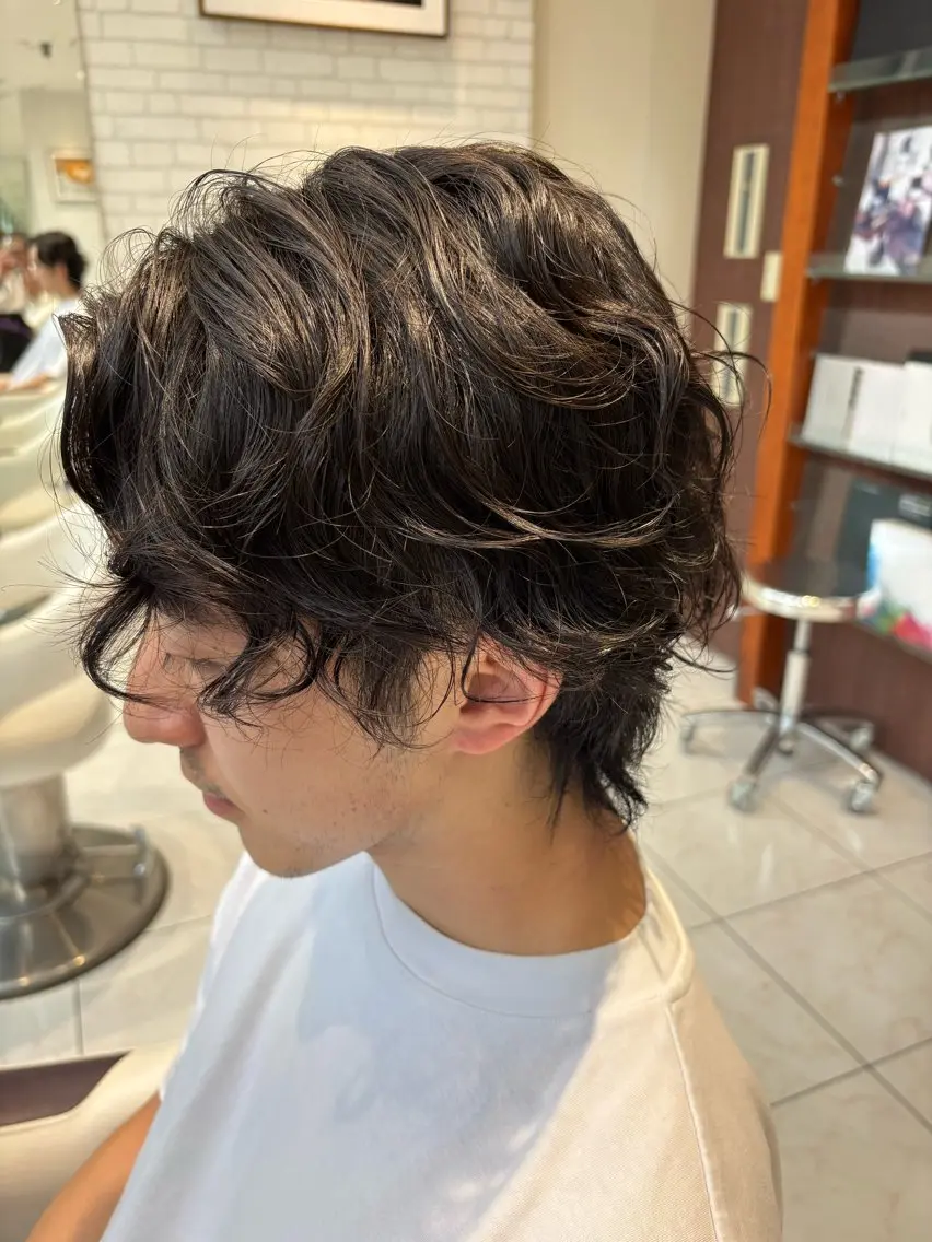 パーマ メンズ AYANO艶カラー/ サラツヤ縮毛矯正のヘアスタイル